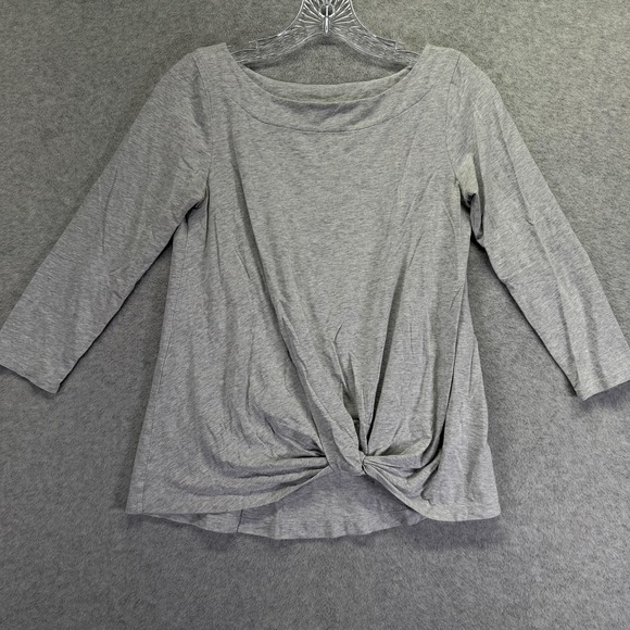 Lilly Pulitzer Tops - Lilly Pulitzer Shirt Womens XS Gray Twist Front Boatneck 3/4 Sleeve Tee Jersey
